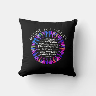 Stylish Black Multilingual COFFEE Cushion