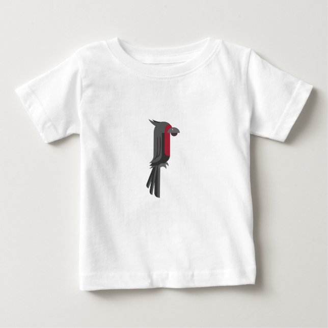 Stylish Black Palm Cockatoo Baby T-Shirt (Front)