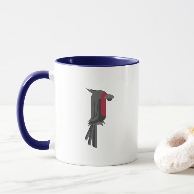 Stylish Black Palm Cockatoo Mug (With Donut)