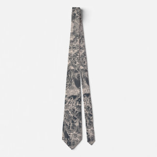Stylish Black Paris Toile Design Tie