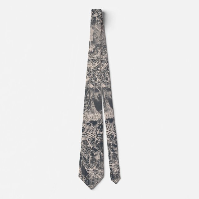 Stylish Black Paris Toile Design Tie (Front)