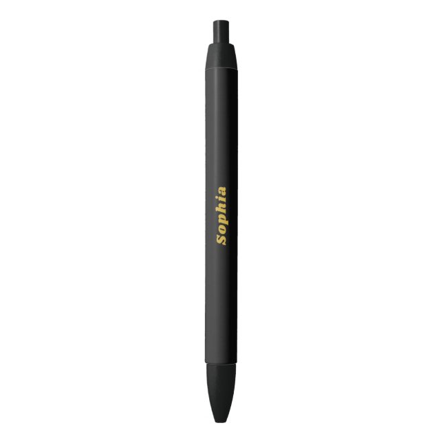 Stylish Black Pen with Custom Name (Front Vertical)