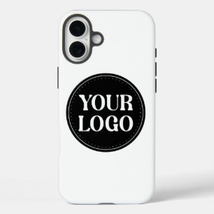 Stylish Black QR Code Design Elegant Brand iPhone 16 Plus Case