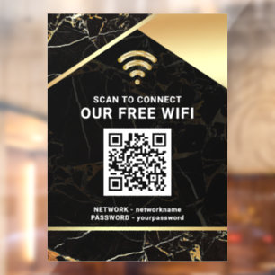 Stylish Black QR Code Wifi Network Password