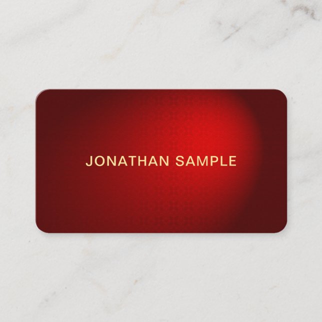 Stylish Black Red Damask Luxury Charming Rounded Business Card (Front)