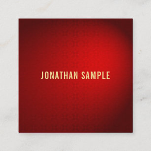 Stylish Black Red Damask Template Professional Square Business Card
