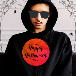 Stylish Black Red Orange Moon Halloween Mens Hoodie