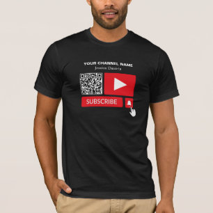 Stylish Black & Red - QR Code, Youtube - Vlogger T-Shirt