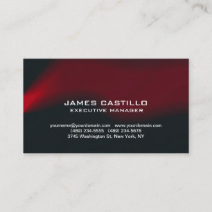 Stylish Black Red Waves Modern Professional Business Card