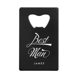 Stylish Black Retro Typography Best Man Groomsmen
