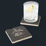 Stylish Black Retro Typography Best Man Groomsmen  Stone Coaster<br><div class="desc">Stylish Black White Retro Typography Best Man Groomsmen Stone Coaster</div>