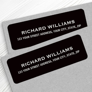 Stylish black return address label