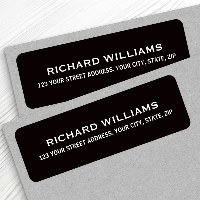 Stylish black return address label (Creator Uploaded)