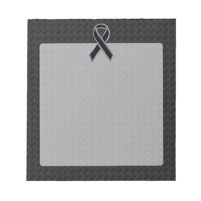 Stylish Black Ribbon Awareness Notepad (Front)