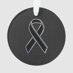 Stylish Black Ribbon Awareness Ornament
