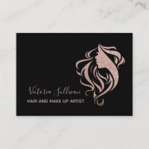 Stylish Black Rose Gold Glitter Makeup Artist Hair