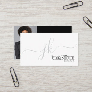 Stylish Black Script Realtor Business Card