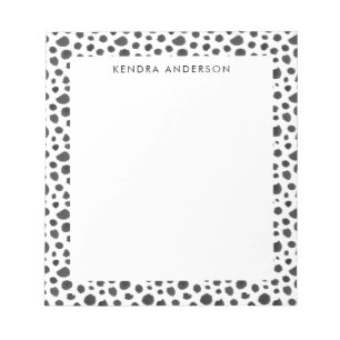 Stylish Black & White Animal Fur Pattern Notepad