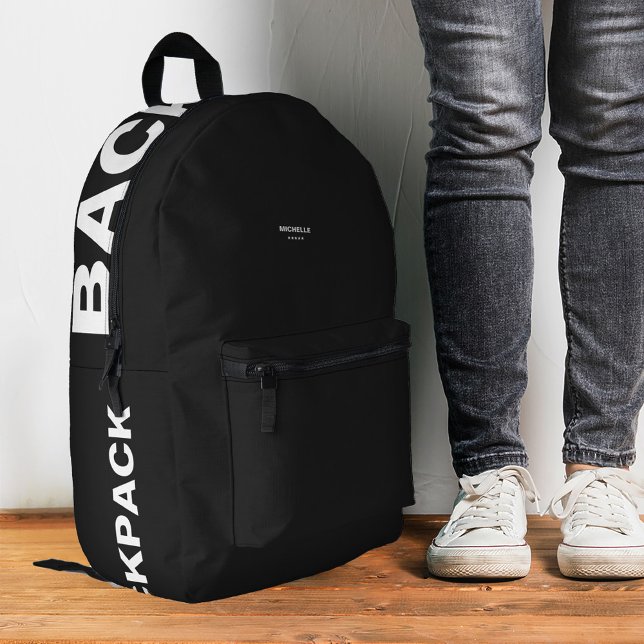 Stylish Black White Bold Minimalist Modern  Printed Backpack (Stylish Black White Bold Minimalist Modern Printed Backpack
)