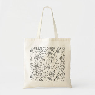 Stylish black white flowers Bag