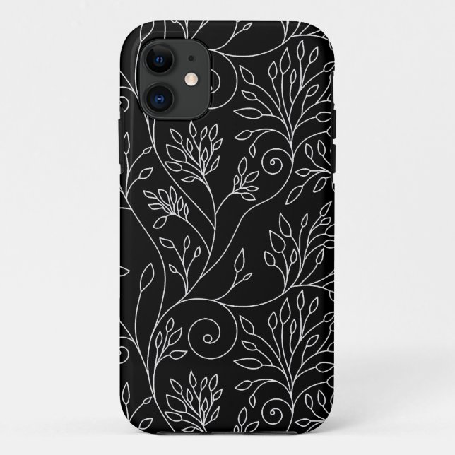 Stylish black white flowers iPhone 5 Case (Back)