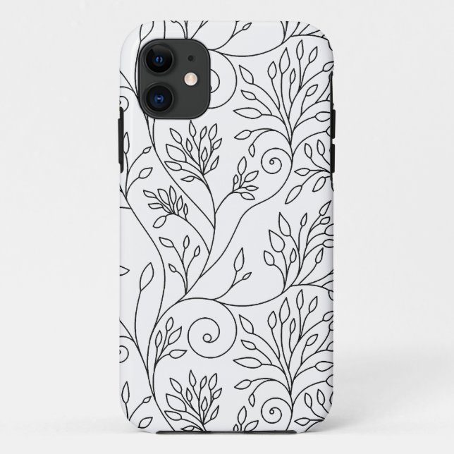 Stylish black white flowers iPhone 5 Case (Back)