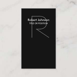 Stylish Black White Grey Monogram Business Card