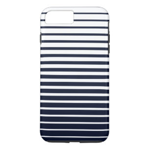 Stylish Black & White Monogram Stripes iPhone 8 Plus/7 Plus Case