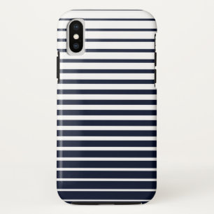 Stylish Black & White Monogram Stripes iPhone X Case