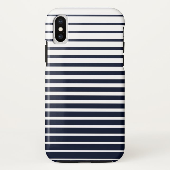   Stylish Black & White Monogram  Stripes Case-Mate iPhone Case (Back)