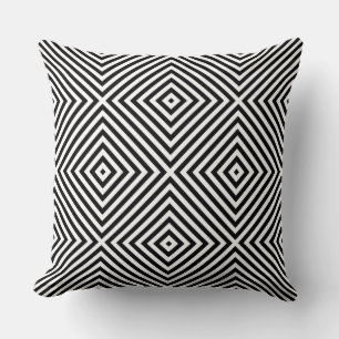 Stylish Black & White Nested Diamond Cushion