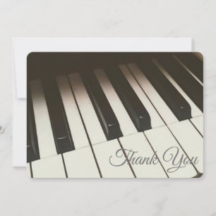 Stylish Black & White Piano Keys Photograph Thank You Card
