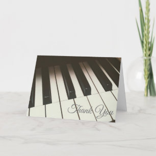 Stylish Black & White Piano Keys Photograph Thank You Card