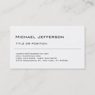 Stylish Black White Plain Business Card