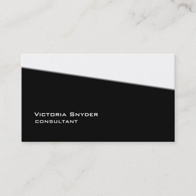 Stylish Black White Professional Business Card (Front)