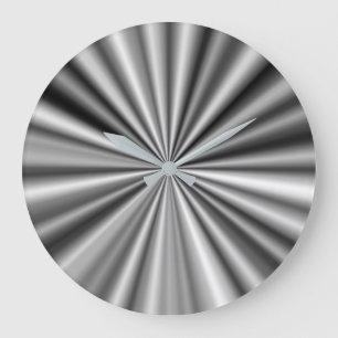 Stylish Black White Silver Pattern Large Clock
