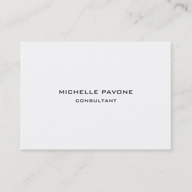 Stylish Black & White Simple Plain Professional Business Card (Front)