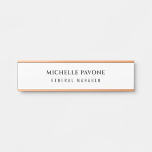 Stylish Black & White Simple Plain Professional Door Sign