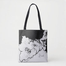 Stylish Black & White Stipple Art Gladiola Floral