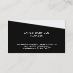 Stylish Black White Unique Modern Professional Business Card