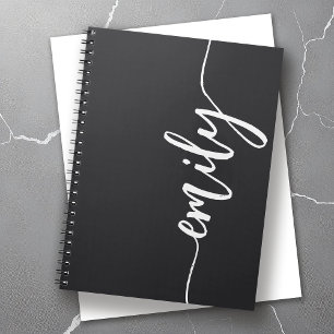 Stylish Black With Calligraphy Name Notebook