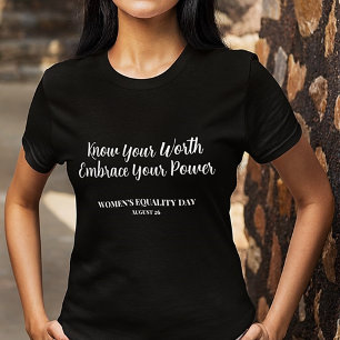 Stylish Black WOMEN'S EQUALITY DAY  T-Shirt