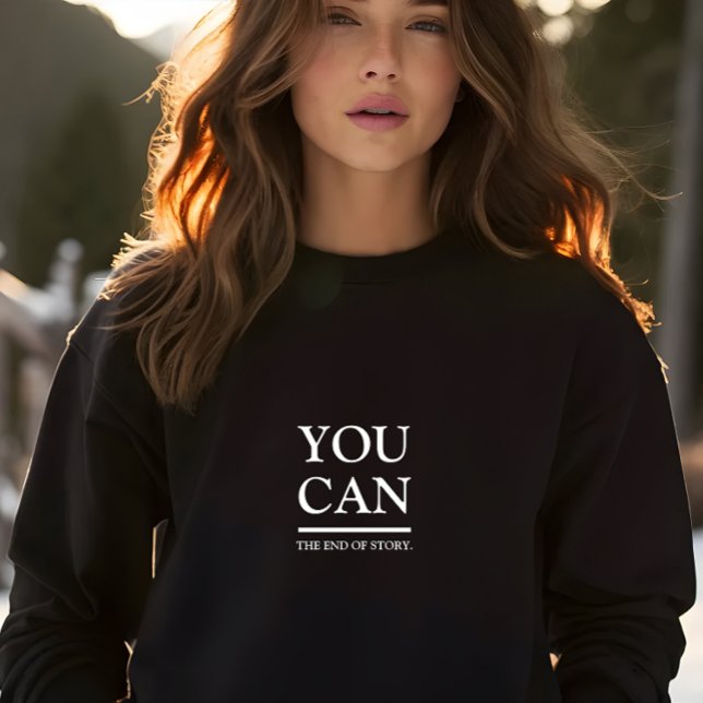 Stylish Black You Can Slogan Sweatshirt (Stylish Black You Can Slogan Sweatshirt)