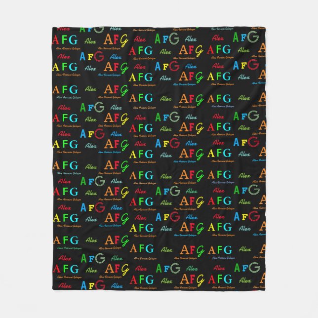 stylish blackblanket with pattern of colour names fleece blanket (Front)