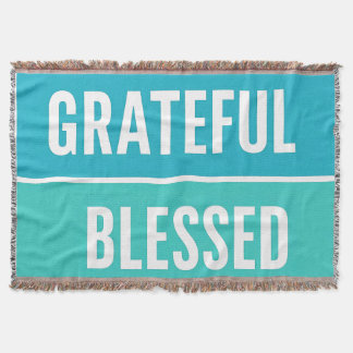 Stylish Blessed, Grateful Thankful Thanksgiving Throw Blanket