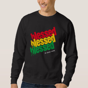 Stylish BLESSED In Jesus' Name Christian Sweatshirt