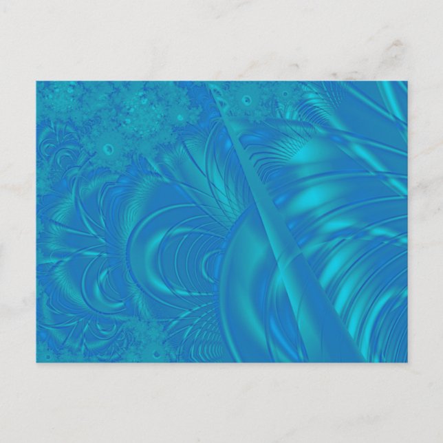 Stylish Blue Abstract Pattern. Fractal Art. Postcard (Front)