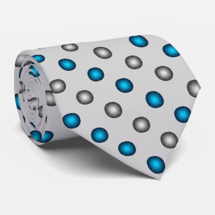 Stylish Blue and Silver Polka Dot Pattern Tie