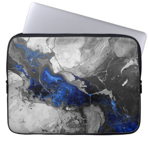 Stylish Blue Black Marble design Electronics Bag