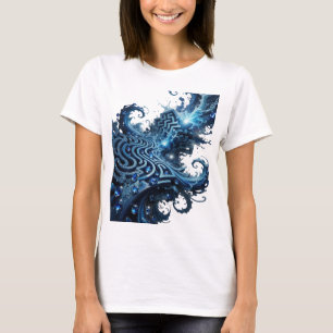 Stylish Blue BLUE WATERWAYS Quote Shirt